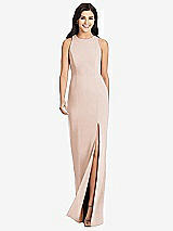 Front View Thumbnail - Cameo Diamond Cutout Back Trumpet Gown with Front Slit