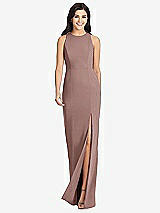 Front View Thumbnail - Sienna Diamond Cutout Back Trumpet Gown with Front Slit