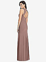 Rear View Thumbnail - Sienna Diamond Cutout Back Trumpet Gown with Front Slit