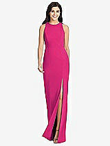 Front View Thumbnail - Think Pink Diamond Cutout Back Trumpet Gown with Front Slit