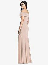Rear View Thumbnail - Cameo Cuffed Off-the-Shoulder Trumpet Gown