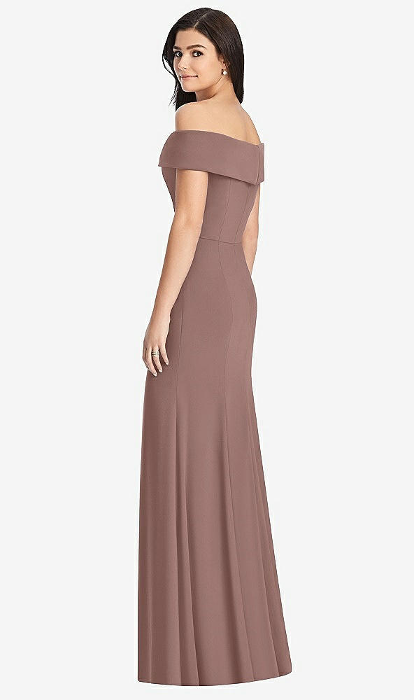 Back View - Sienna Cuffed Off-the-Shoulder Trumpet Gown