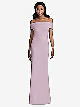Front View Thumbnail - Suede Rose Natural Waist Off-The-Shoulder Mermaid Dress