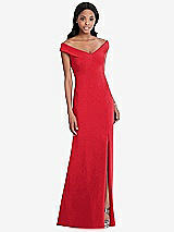 Front View Thumbnail - Parisian Red After Six Bridesmaid Dress 6802