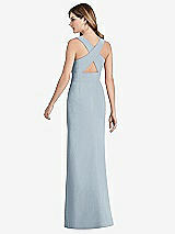 Front View Thumbnail - Mist Criss Cross Back Trumpet Gown with Front Slit