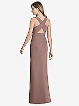 Front View Thumbnail - Sienna Criss Cross Back Trumpet Gown with Front Slit