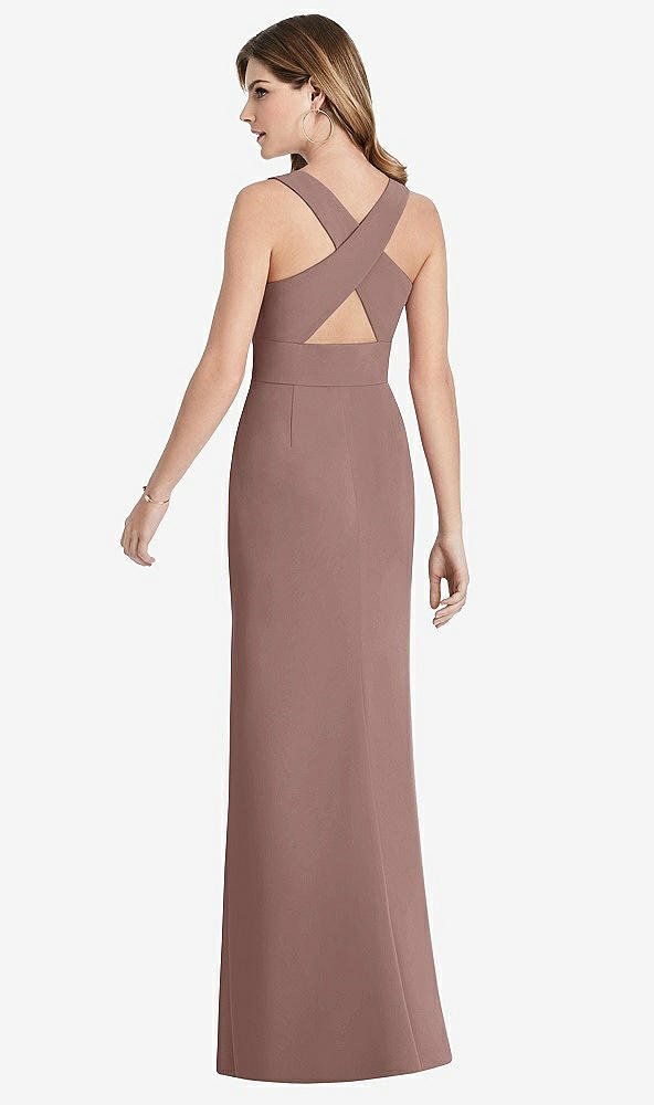 Front View - Sienna Criss Cross Back Trumpet Gown with Front Slit