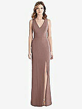Rear View Thumbnail - Sienna Criss Cross Back Trumpet Gown with Front Slit