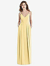 Front View Thumbnail - Buttercup Pleated Skirt Crepe Maxi Dress with Pockets