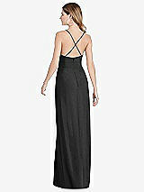 Rear View Thumbnail - Black Pleated Skirt Crepe Maxi Dress with Pockets