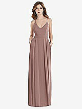 Front View Thumbnail - Sienna Pleated Skirt Crepe Maxi Dress with Pockets