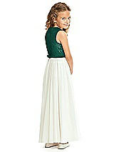 Rear View Thumbnail - Hunter Green Flower Girl Dress FL4061