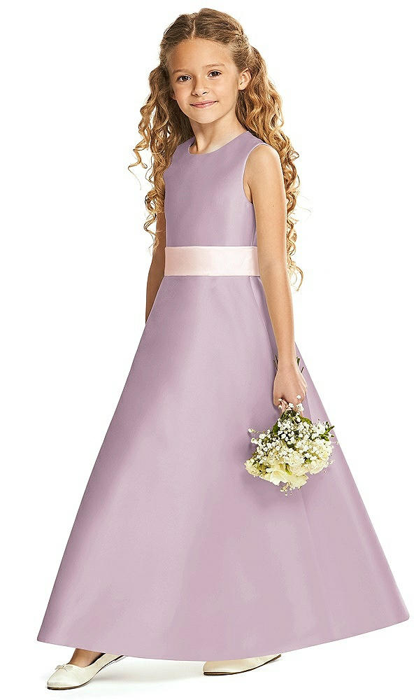 Front View - Suede Rose & Blush Flower Girl Dress FL4062