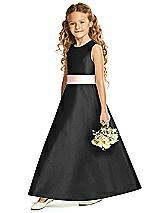 Front View Thumbnail - Black & Blush Flower Girl Dress FL4062
