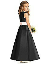 Rear View Thumbnail - Black & Blush Flower Girl Dress FL4062
