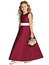 Front View Thumbnail - Burgundy & Blush Flower Girl Dress FL4062