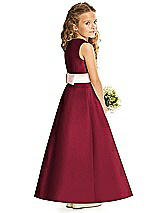 Rear View Thumbnail - Burgundy & Blush Flower Girl Dress FL4062