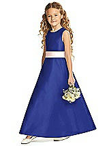 Front View Thumbnail - Cobalt Blue & Blush Flower Girl Dress FL4062