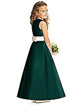 Rear View Thumbnail - Evergreen & Blush Flower Girl Dress FL4062