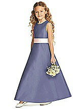 Front View Thumbnail - French Blue & Blush Flower Girl Dress FL4062