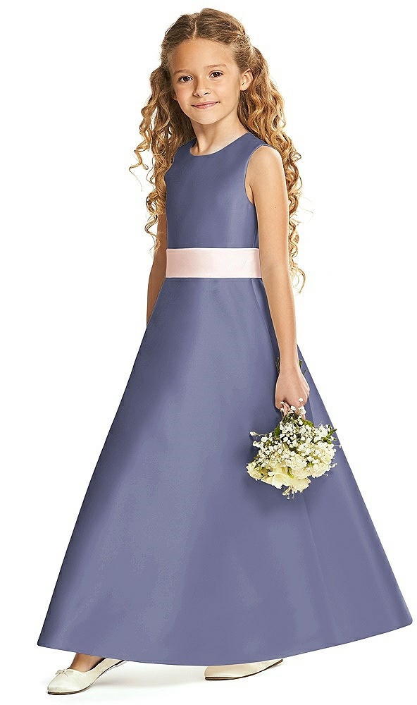 Front View - French Blue & Blush Flower Girl Dress FL4062