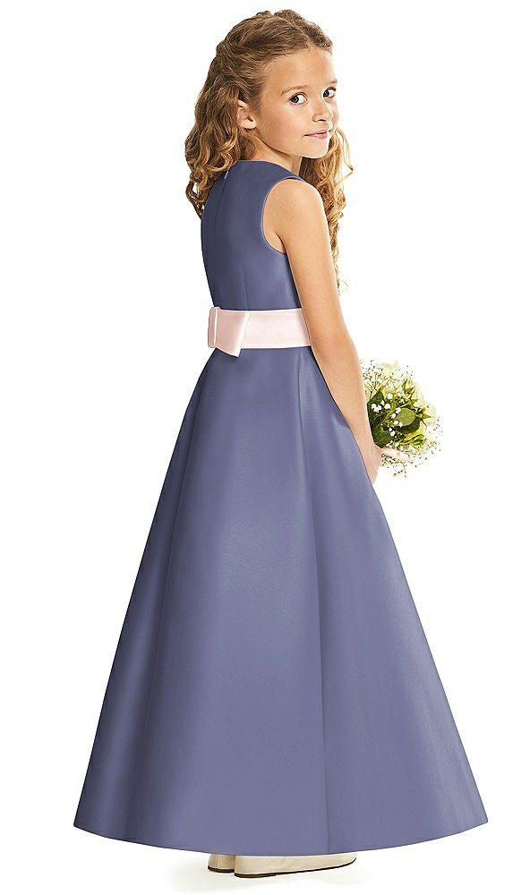 Back View - French Blue & Blush Flower Girl Dress FL4062