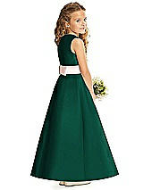 Rear View Thumbnail - Hunter Green & Blush Flower Girl Dress FL4062