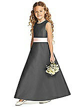 Front View Thumbnail - Pewter & Blush Flower Girl Dress FL4062