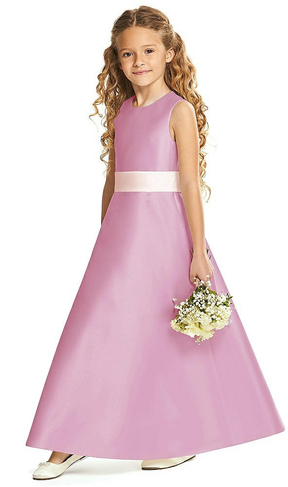 Front View - Powder Pink & Blush Flower Girl Dress FL4062