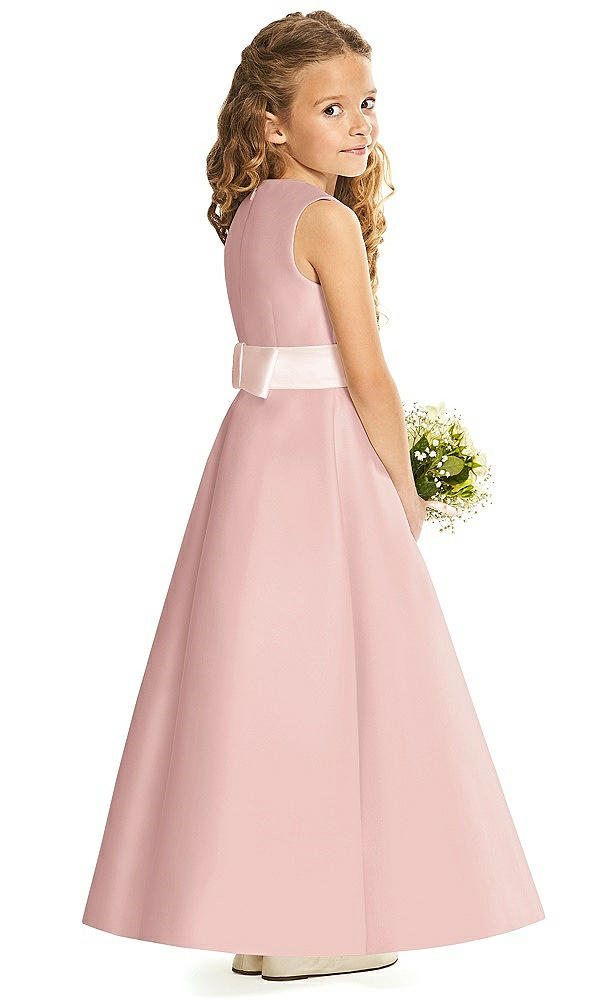 Back View - Rose - PANTONE Rose Quartz & Blush Flower Girl Dress FL4062