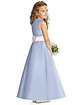 Rear View Thumbnail - Sky Blue & Blush Flower Girl Dress FL4062