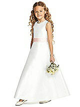 Front View Thumbnail - White & Blush Flower Girl Dress FL4062