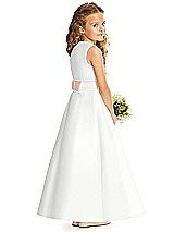 Rear View Thumbnail - White & Blush Flower Girl Dress FL4062