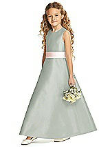 Front View Thumbnail - Willow Green & Blush Flower Girl Dress FL4062