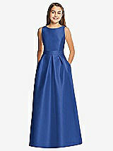 Front View Thumbnail - Classic Blue Alfred Sung Junior Bridesmaid Style JR544