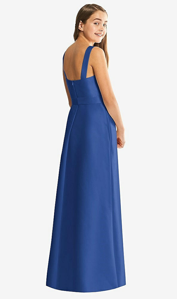 Back View - Classic Blue Alfred Sung Junior Bridesmaid Style JR544