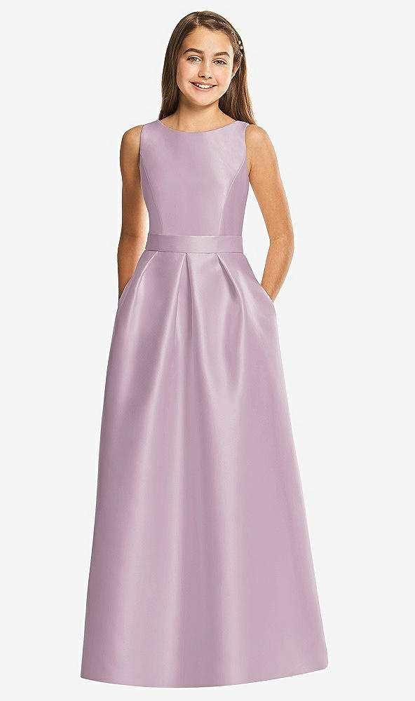 Front View - Suede Rose Alfred Sung Junior Bridesmaid Style JR544