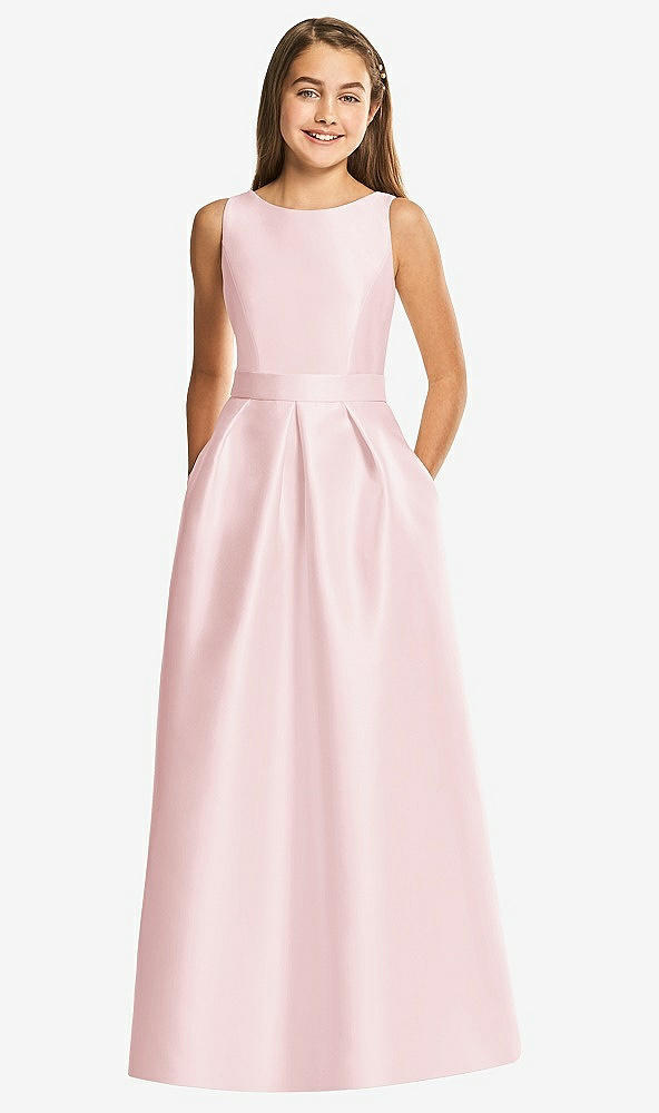 Front View - Ballet Pink Alfred Sung Junior Bridesmaid Style JR544