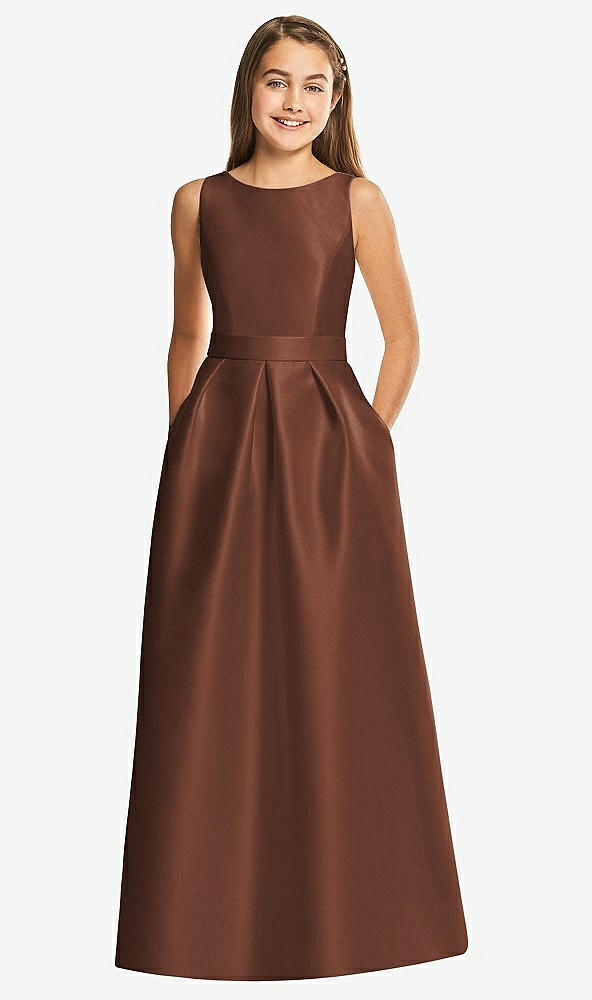Front View - Cognac Alfred Sung Junior Bridesmaid Style JR544
