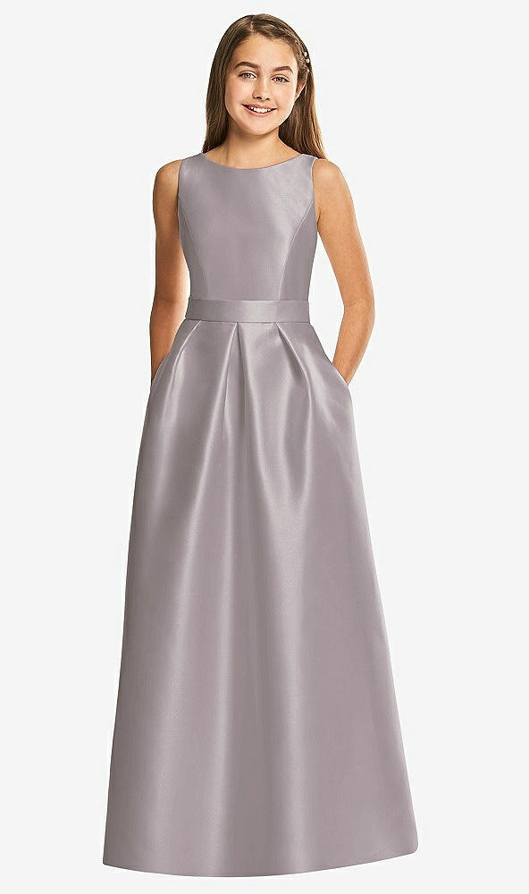 Front View - Cashmere Gray Alfred Sung Junior Bridesmaid Style JR544
