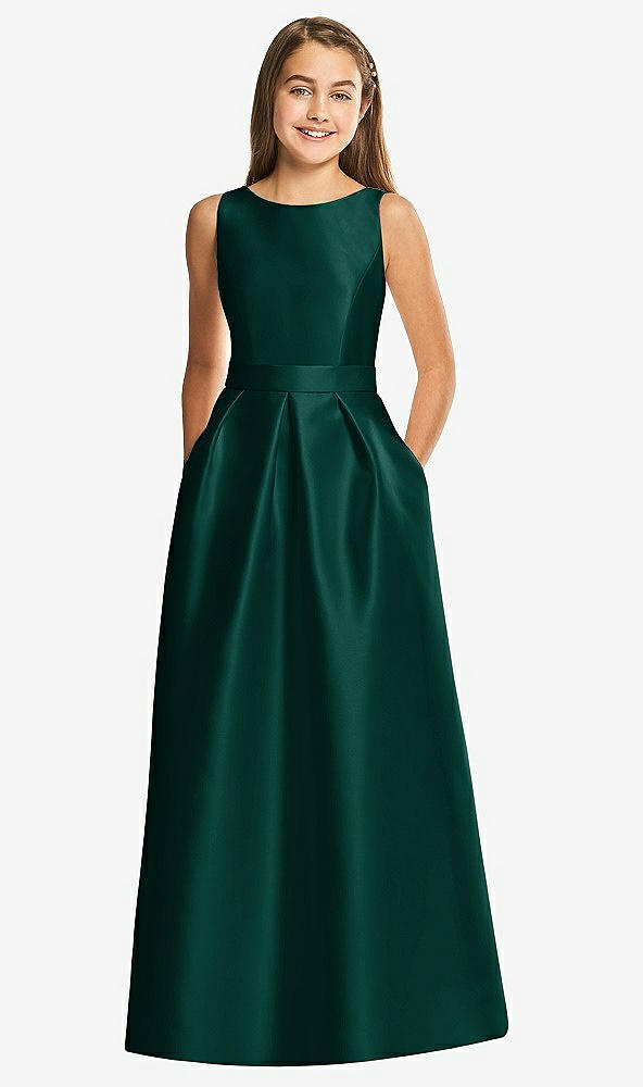 Front View - Evergreen Alfred Sung Junior Bridesmaid Style JR544