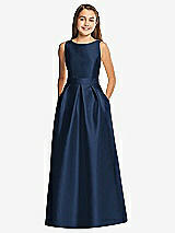Front View Thumbnail - Midnight Navy Alfred Sung Junior Bridesmaid Style JR544