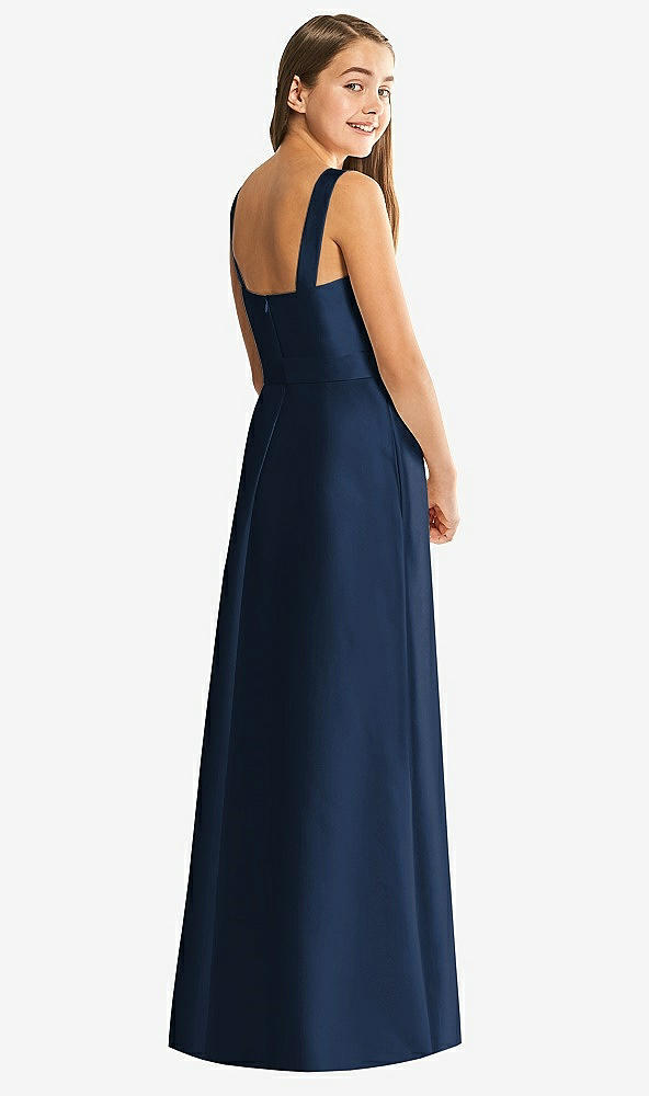 Back View - Midnight Navy Alfred Sung Junior Bridesmaid Style JR544