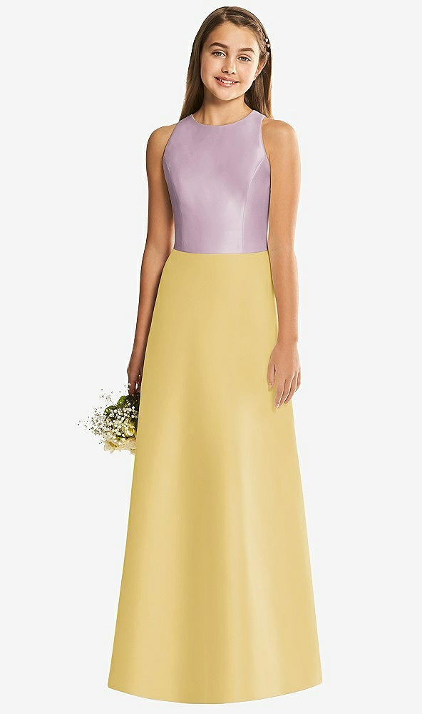 Back View - Maize & Suede Rose Alfred Sung Junior Bridesmaid Style JR545