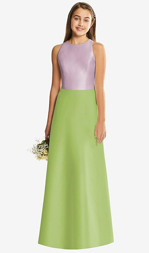 Back View - Mojito & Suede Rose Alfred Sung Junior Bridesmaid Style JR545