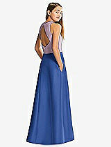Front View Thumbnail - Classic Blue & Suede Rose Alfred Sung Junior Bridesmaid Style JR545