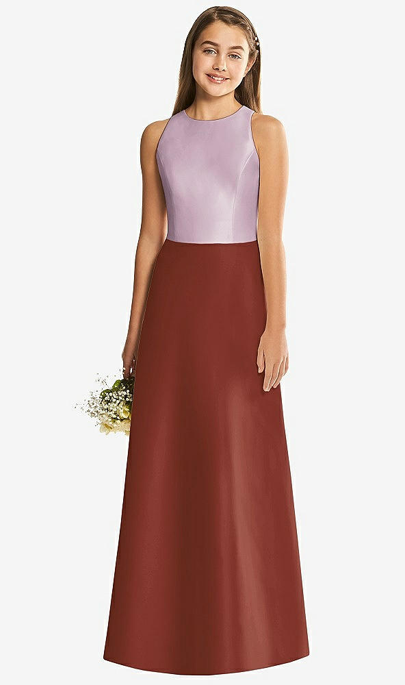 Back View - Auburn Moon & Suede Rose Alfred Sung Junior Bridesmaid Style JR545