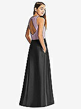 Front View Thumbnail - Black & Suede Rose Alfred Sung Junior Bridesmaid Style JR545