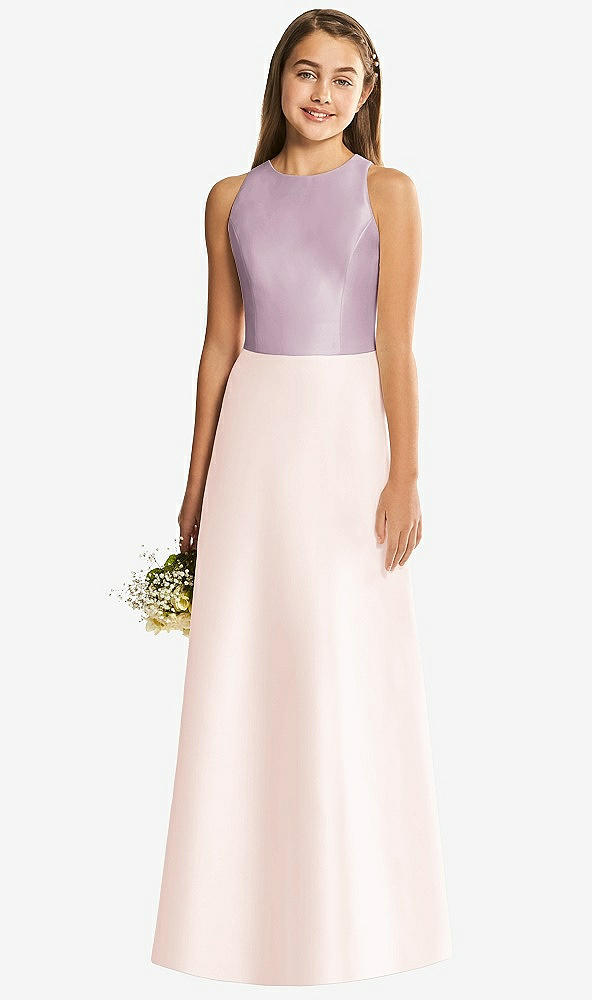 Back View - Blush & Suede Rose Alfred Sung Junior Bridesmaid Style JR545