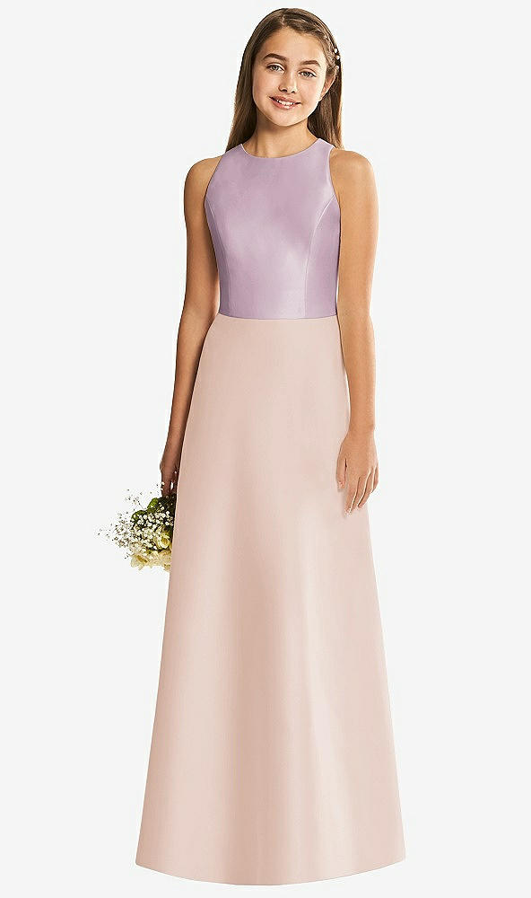 Back View - Cameo & Suede Rose Alfred Sung Junior Bridesmaid Style JR545